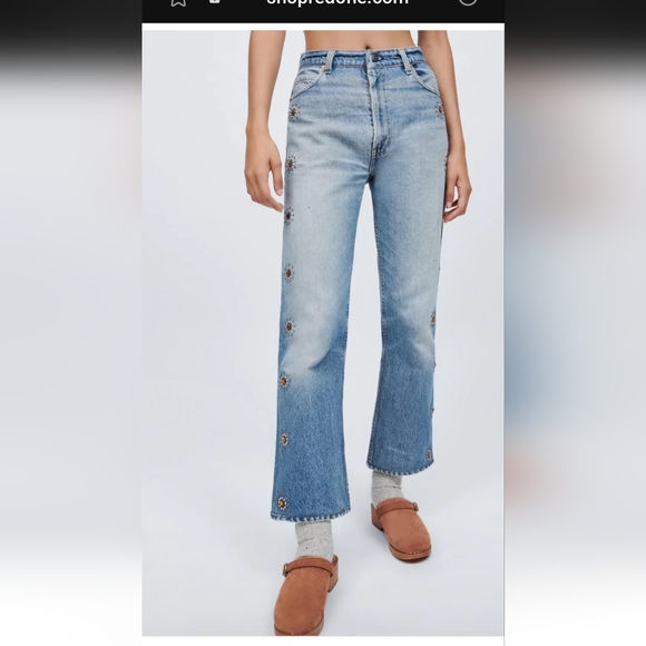 💥💥RE/DONE STUDDED 70S LOOSE FLARE💥💃😍 - Picture 2 of 11